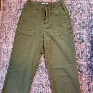 Outerknown Crop Flare Pants (Olive Green) Size 25